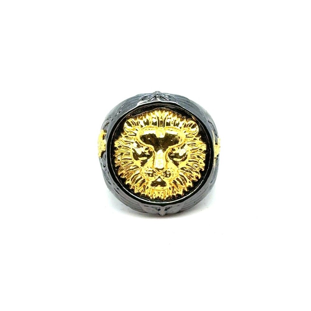 Black Band Golden Lionโ Ring